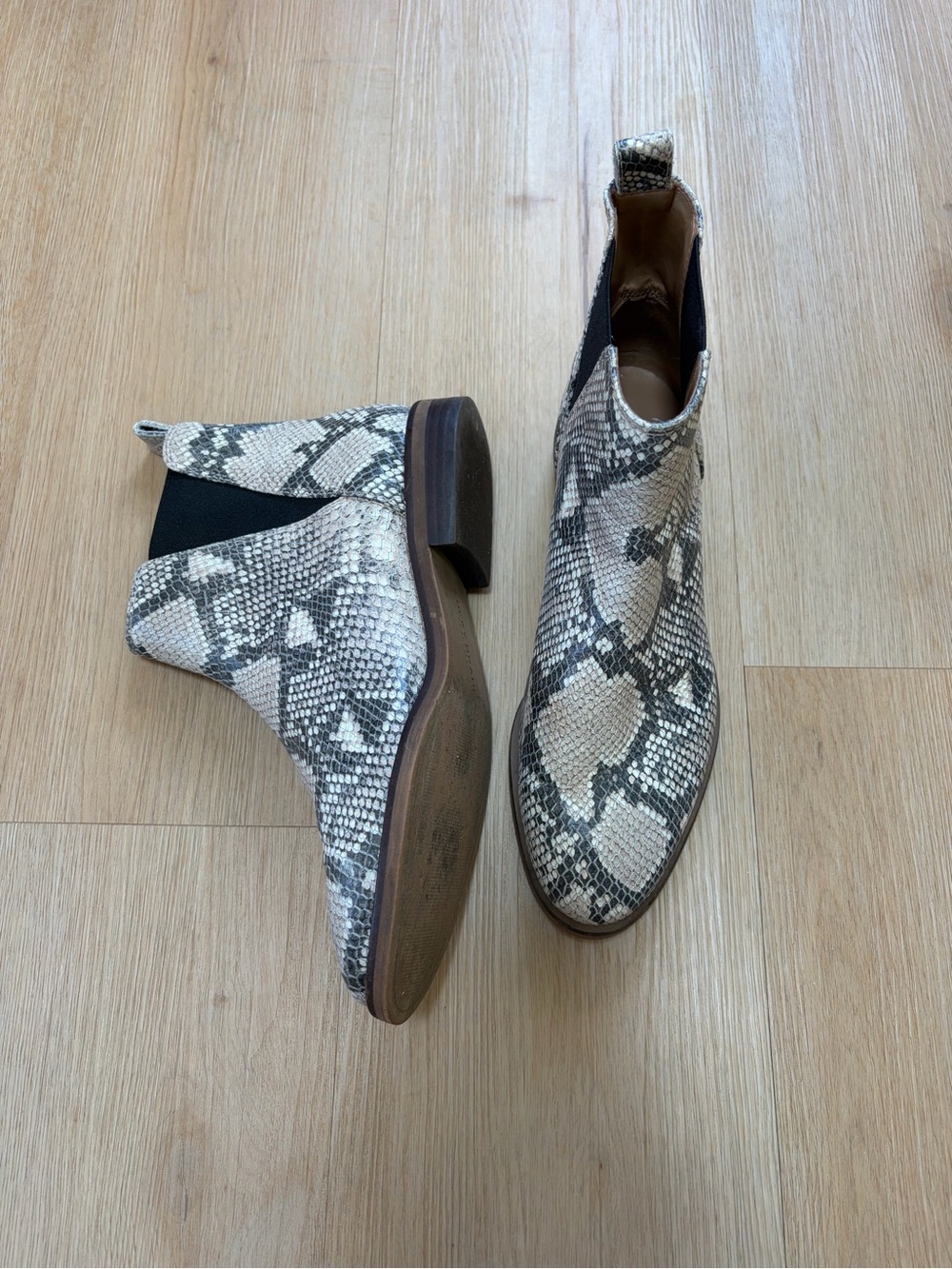 Lucky Brand Snake-Print Haylia Chelsea Booties